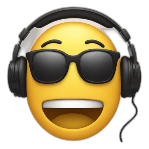Emoji listening to music  sticker