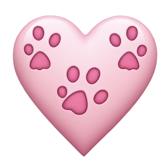 White heart with pink paw prints  sticker