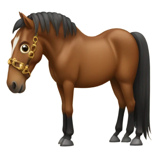 A horse with the nuts emoji on it sticker