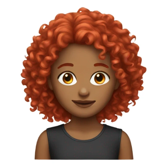 Curly girl red hair sticker
