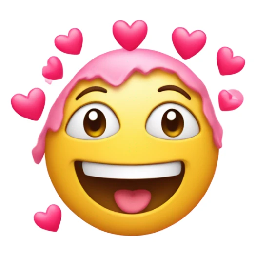 happy face with pink hearts around sticker