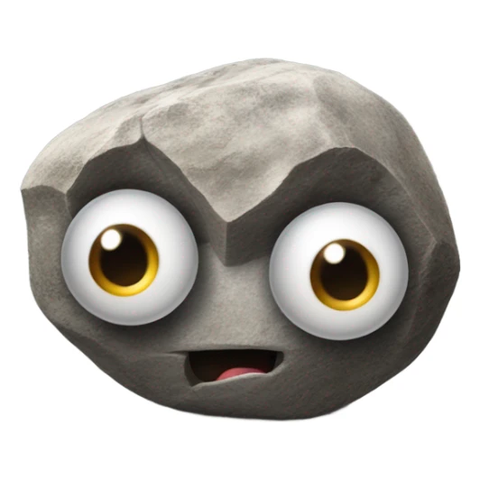 realistic rock with googly eyes glued on sticker