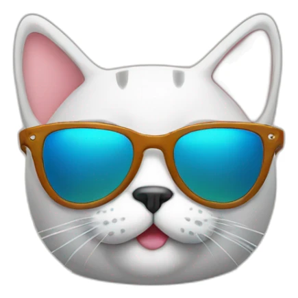 Cat with sunglasses sticker