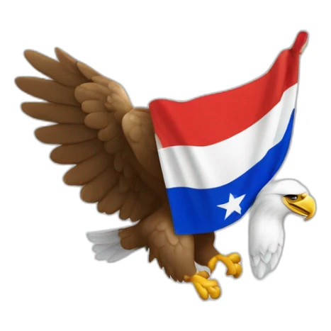 Aigle qui tien a sa patte un drapeau de l'Amérique sticker