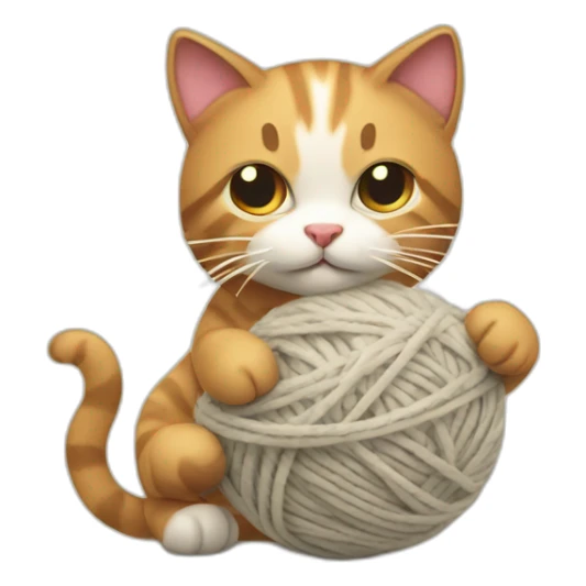 a cat playing with a ball of wool sticker