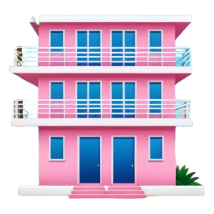 Matisse style pink SPAM art Miami beach landscape sticker