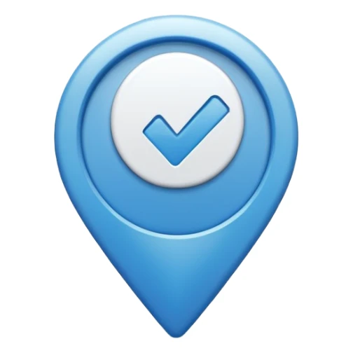 Verificación azul con un chulito blanco sticker