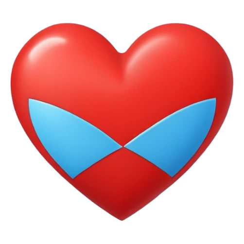  a bright red heart centered on a smooth blue background, minimalistic style, flat design, no text, looks clean and bold, emoji format.” sticker