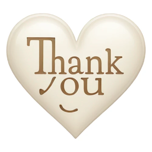 Thank you in a heart sticker