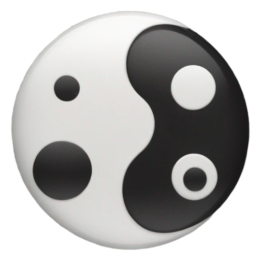 Ying Yang one half black with a white dot and other part white with a black dot sticker