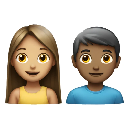 Girl and boy laptop with light above head sticker