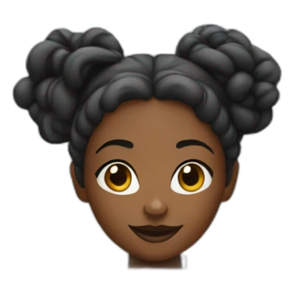 A black woman with space buns behind a computer screen, working in the field of technology sticker