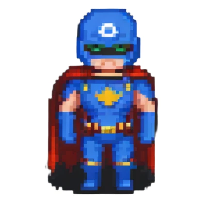 superhero character named Icon with a graphic designer theme sticker