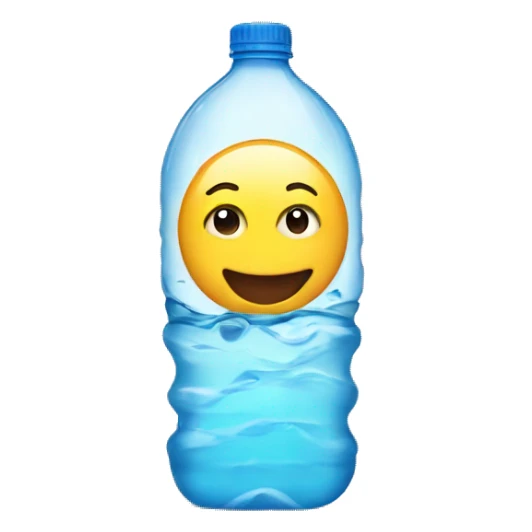 Happy emoji with water bottle sticker