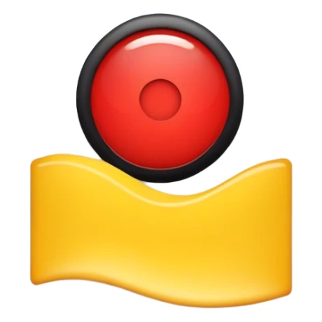 a wavy bladk and red redtangle with a medium sized yellow circle in the middle sticker