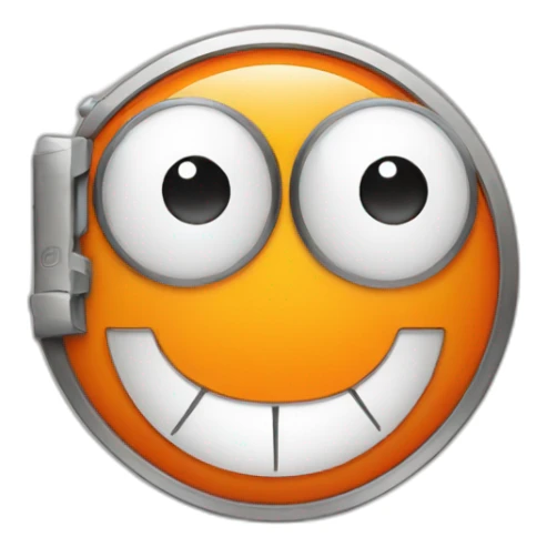 clock orange with eyes and mouth smiling sticker