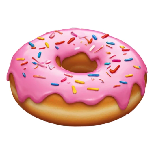 Donut with pink icing and heart sprinkles sticker