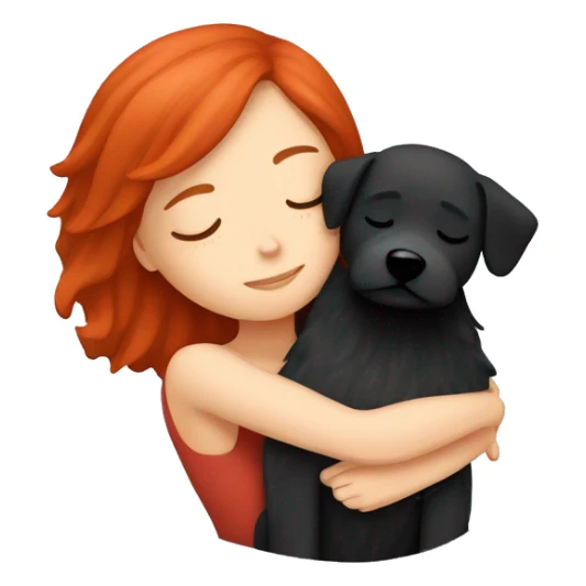 Red hair girl sleep with her maltese black dog sticker