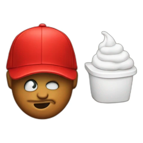 poop emoji wearing red make great again cap sticker
