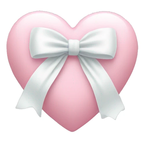 Pastel pink heart with white bow sticker