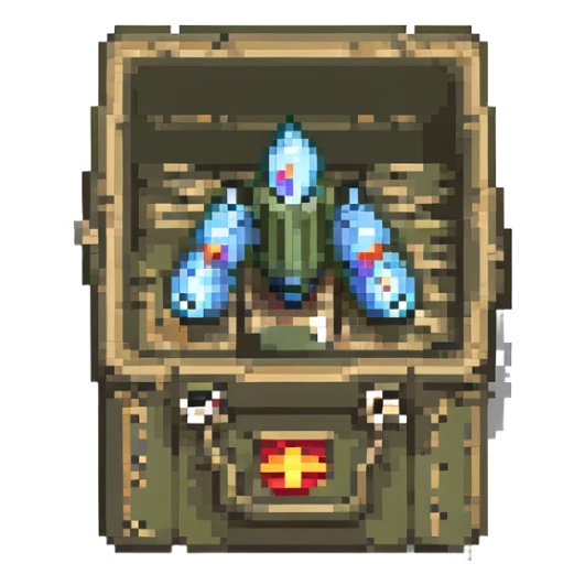 A military box filled with combat missiles sticker