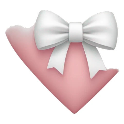 Light pink heart with a white bow on the bottom right sticker
