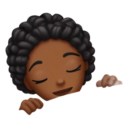 Black girl with braids sleeping, pink bed sheets and silk pillow with nice cat eye lashes sticker