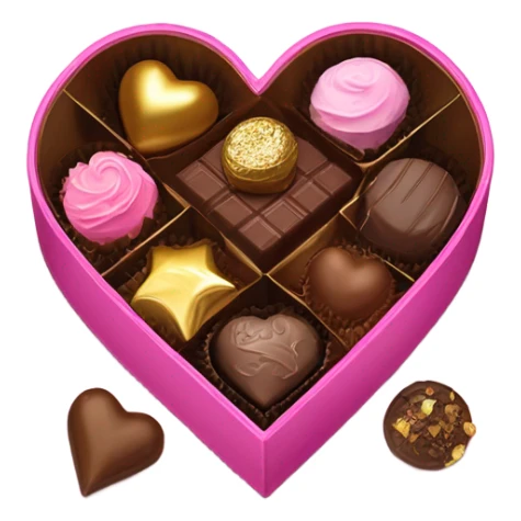 box of chocolates pink heart sticker