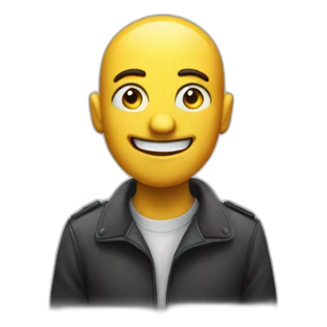 cunning fraudster smiles and looks away sticker