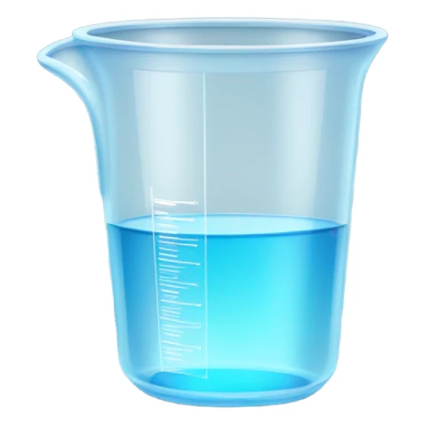 the same metal measuring cup full of water without emoji sticker