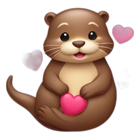 otter-in-love-with-hearts-around sticker