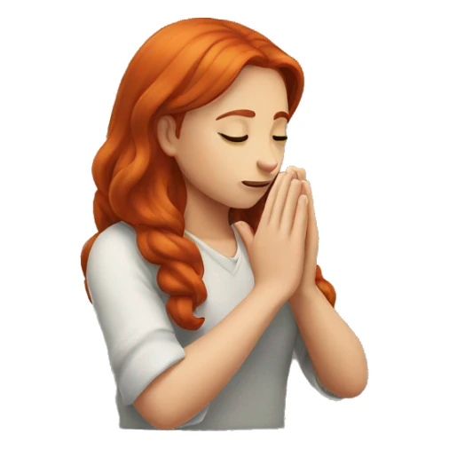 Redhair girl praying sticker