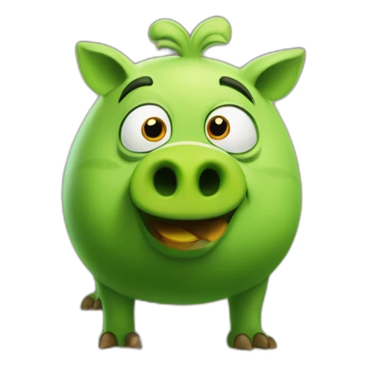 The green pig from Angry Birds rules the birds sticker