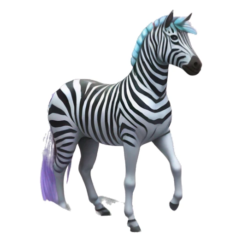 Zebra sparkling nebula unicorn Pegasus collage roses flowers palm trees sticker