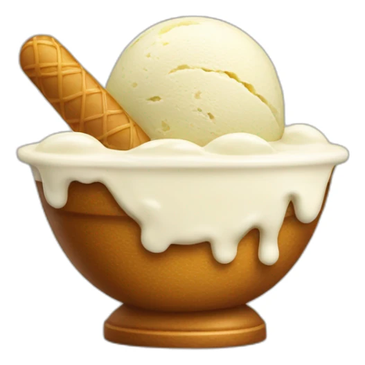 Scoops of ice cream in a dessert bowl sticker