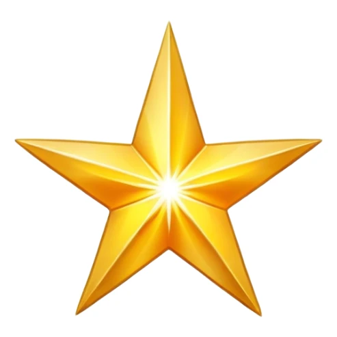 Bright shining golden star with rays of light sticker