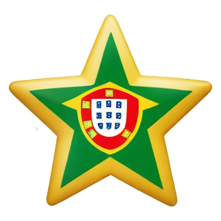 Portugal flag with review stars underneath  sticker