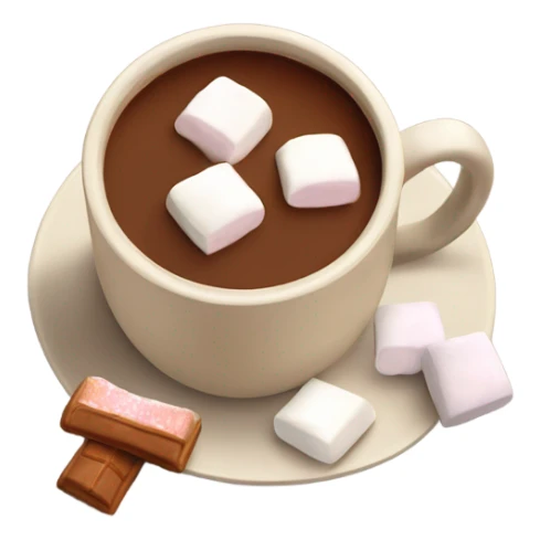 Light beige mug of hot chocolate with marshmallows  sticker
