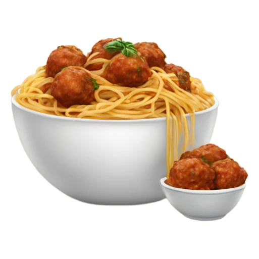 spaghetti with meatballs in a bowl sticker