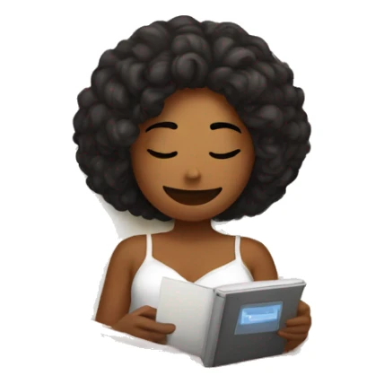 Girl in bed with kindle  sticker