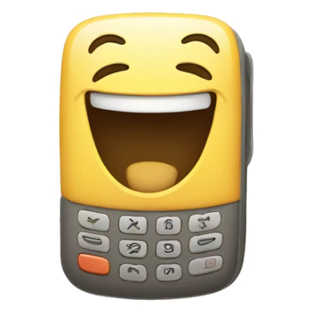 a phone with the emotion of happiness sticker