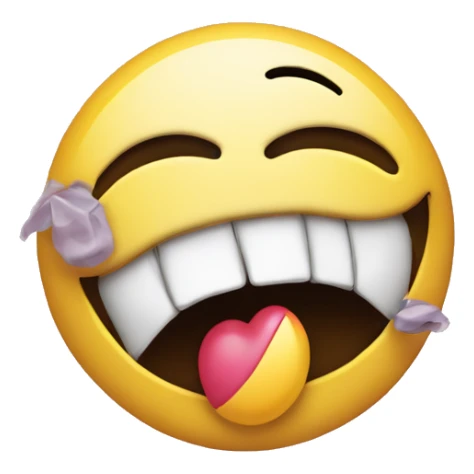 Pursed lips smiley face with a peace sign hand sticker