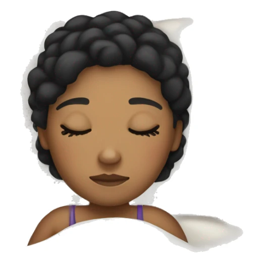 Black haired light skin woman sleeping sticker