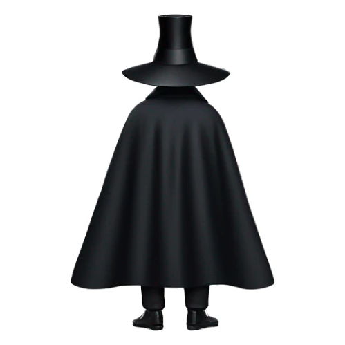back profile of black magician, cape that says Dior, text Dior on the cape sticker