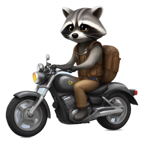 raccoon wearing a motorcycle helmet sticker