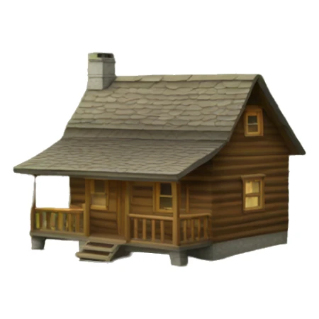 A wood cabin in the mountains and forest sticker
