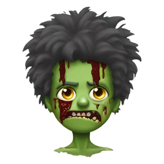 boy zombie big hair ate the shoulder sticker