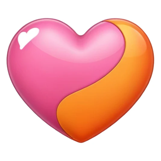 Pink and orange heart sticker