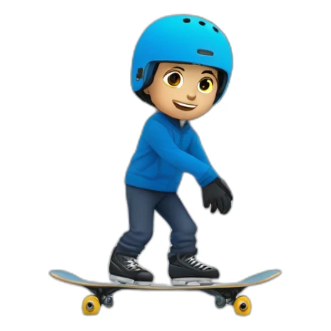 Garçon au œil bleu qui fait du skate bord sticker