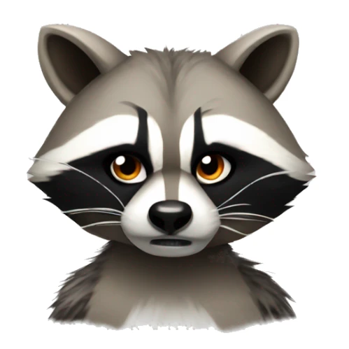 angry raccoon with bow on its head sticker